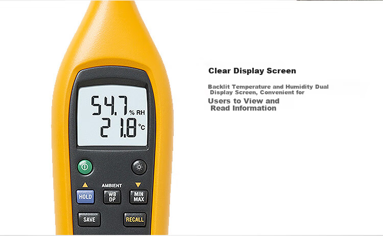 FLUKE 971 Temperature And Humidity Meter, Thermometer, Measures Dew Point And Display Ball Temperature, 1-Year Warranty 4