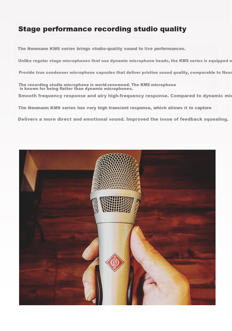 NEUMANN German Imported KMS105 Live Microphone, Professional Condenser Handheld Wired Microphone for Streamers, Singers, Live Stage Performances, Singing, Neumann Microphone with Noise Reductio 4