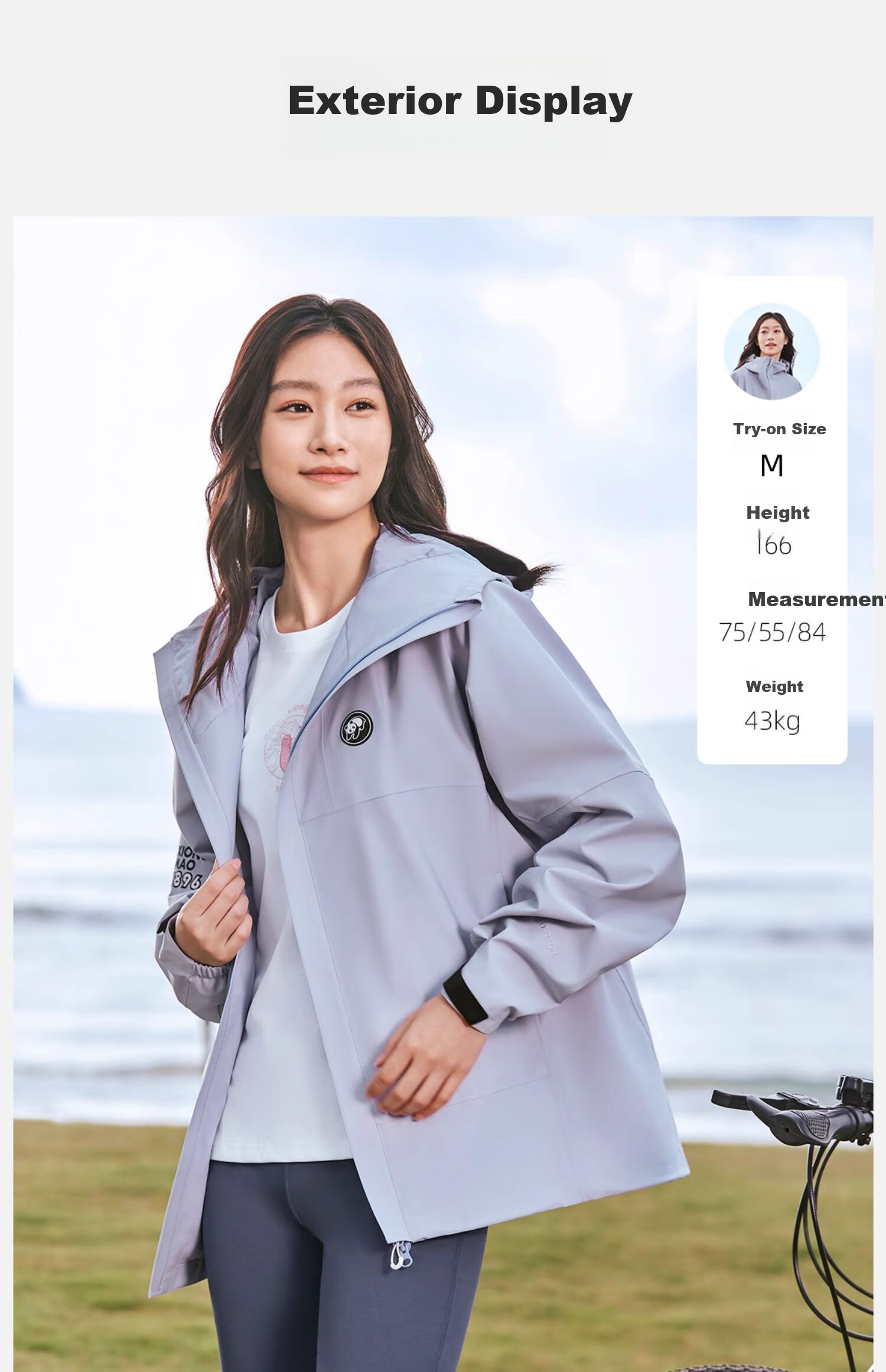 CAMEL Single-Layer Windbreaker Jacket for Men And Women, Waterproof Coat A46169, Lavender Color, Size L 17