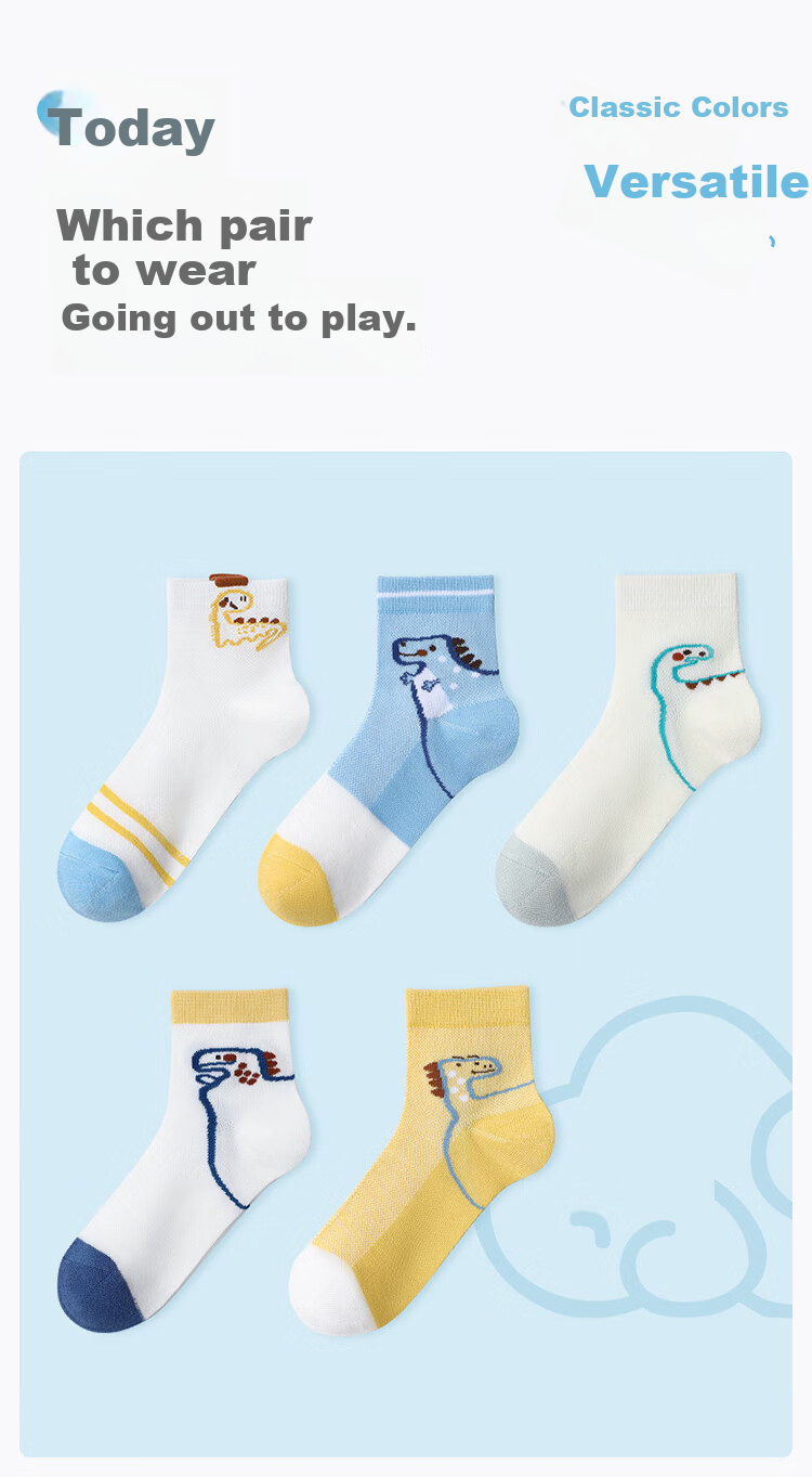 LangSha Boys' Cotton Mesh Socks Mid-Calf Breathable Comfortable Spring Summer 2