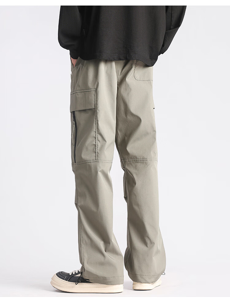JEEP Casual Pants for Men, Spring And Autumn Loose Straight-Leg Tactical Cargo Trousers, Long Pants, Black, Size L 6