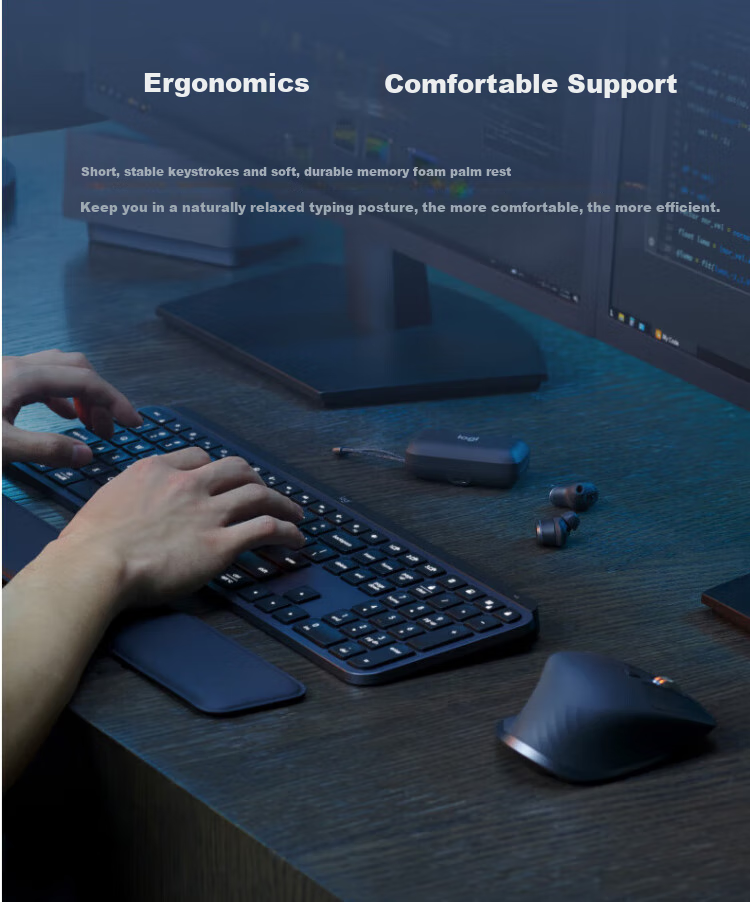 Logitech MX KEYS S COMBO Enterprise Wireless Keyboard And Mouse Combo, Premium Business Office Set, MX Keys S + MX Master 3s Black 9