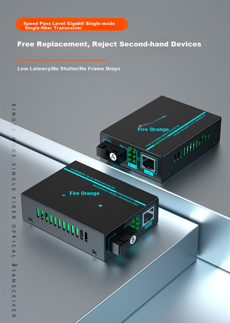 Fenghuotiancheng, Fast Transmission Grade, SC Gigabit Single-Mode Single-Fiber Optical Transceiver, 2km Fiber Optic Converter, FH-MXX 1 Pair Set 2