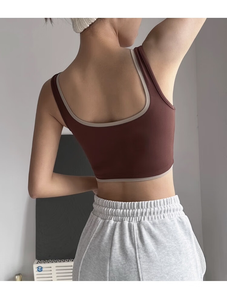 Ziyouxi Women's Summer Thin Vest with Built-in Chest Pad High-end Yoga Bra Running Fitness Training Top 12