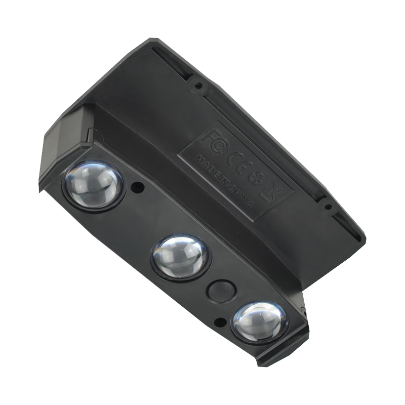 Yuanfang Solar Wall Washer Light Solar-Powered Outdoor Waterproof Floodlight with Light Control and Sensor, Triple Beam