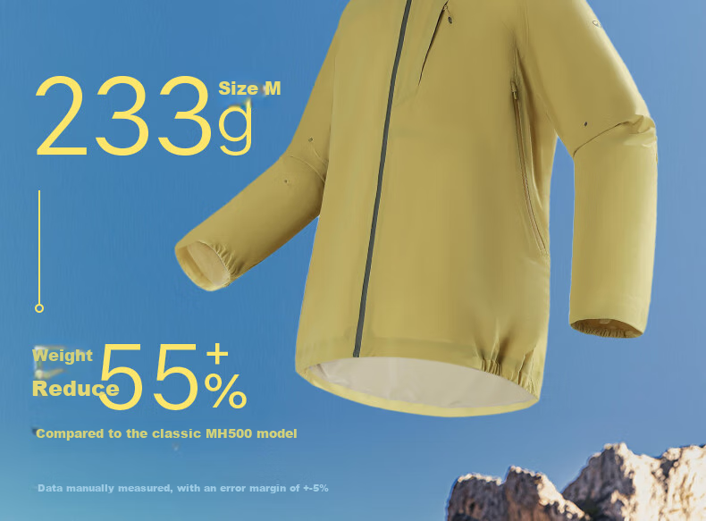 DECATHLON MH500LT Outdoor Jacket for Women, New Lightweight Hardshell Mountaineering Windproof Waterproof Coat for Men-5448919 7