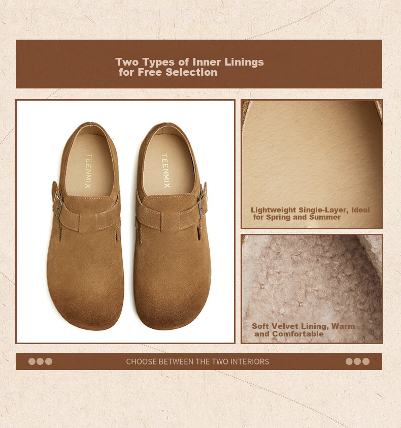 TEENMIX Women's Fleece-Lined Birkenstock Casual Shoes Trendy Versatile Fashion Sneakers 5