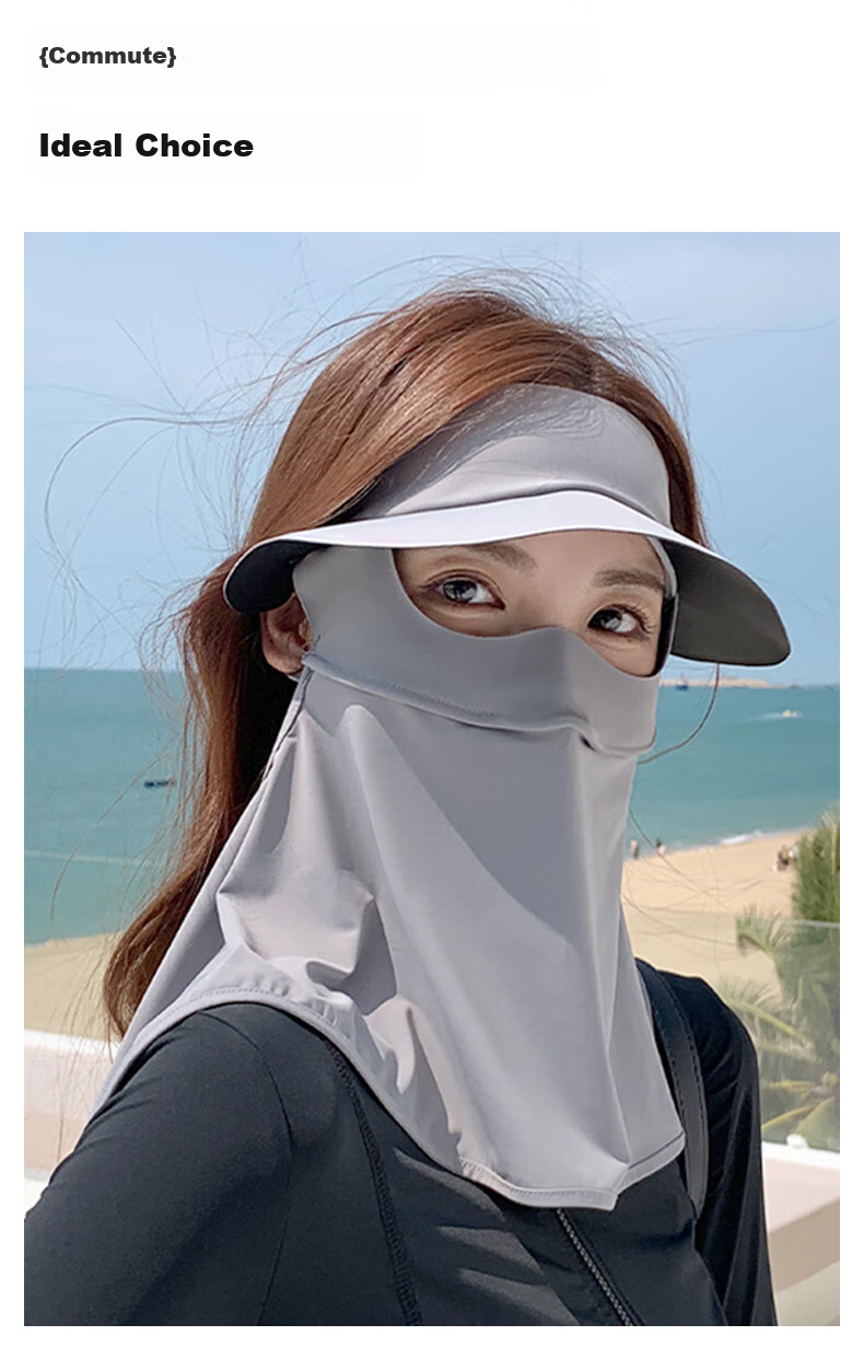 FitonTon Sun Protection Face Mask for Women, Neck Guard, Face Covering, Summer Outdoor Cycling UV-Resistant Full-Face Sunshade Mask for Wome 8