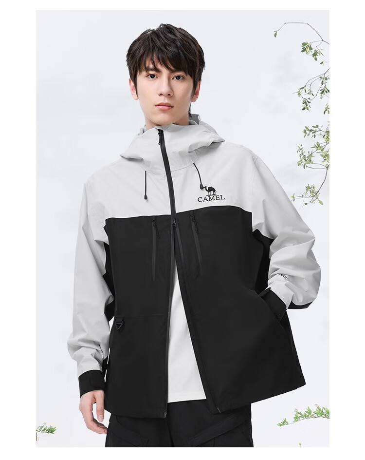 CAMEL Outdoor Waterproof Single-Layer Jacket 31187A Moon Shadow Green Oak Gray Unisex XXL 16