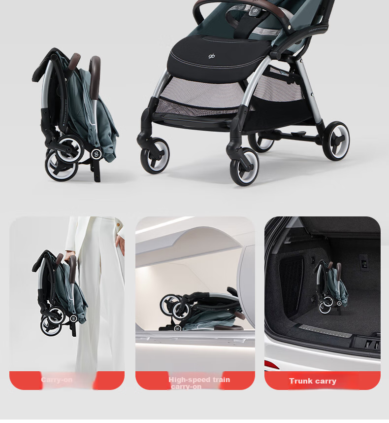Gb Stroller, Lightweight, Can Sit And Lie Down, Portable, Wide, Baby Pushchair, Kunpeng D1801, Elegant Gray 6