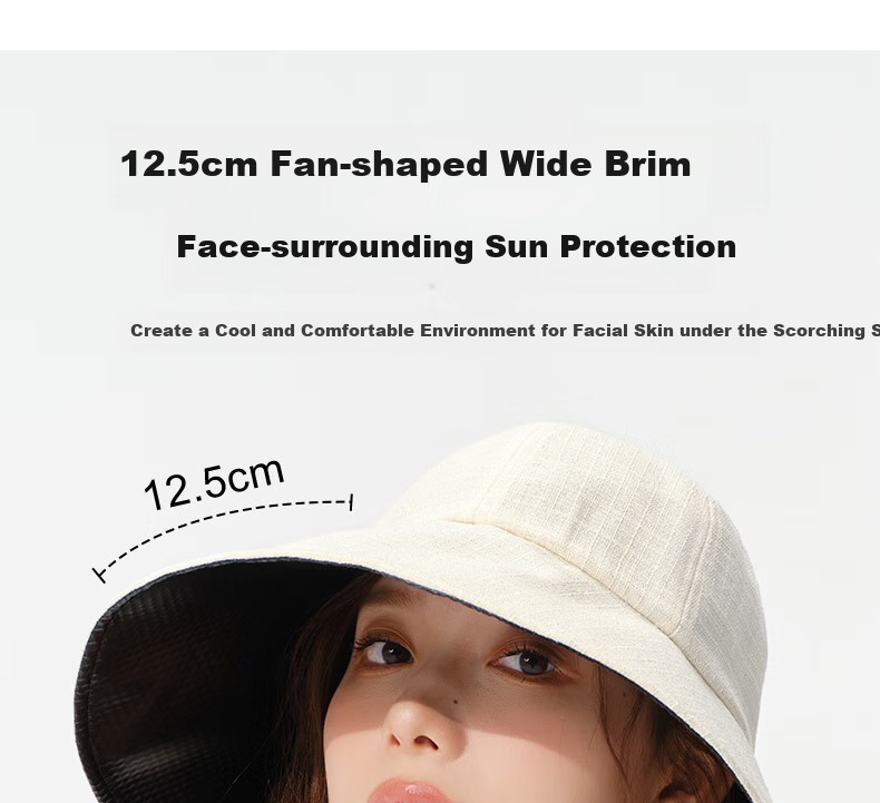 CACUSS Sun Hat for Women, Summer Sweet Face-Slimming Straw Hat, Casual Fisherman Hat, Beige 11
