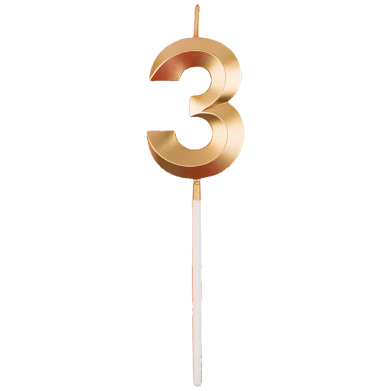 Duomeiyi Birthday Scene Decoration Birthday Cake Candle Decoration for Boys and Girls Children Adults Happy Birthday Gold Candle 3pcs