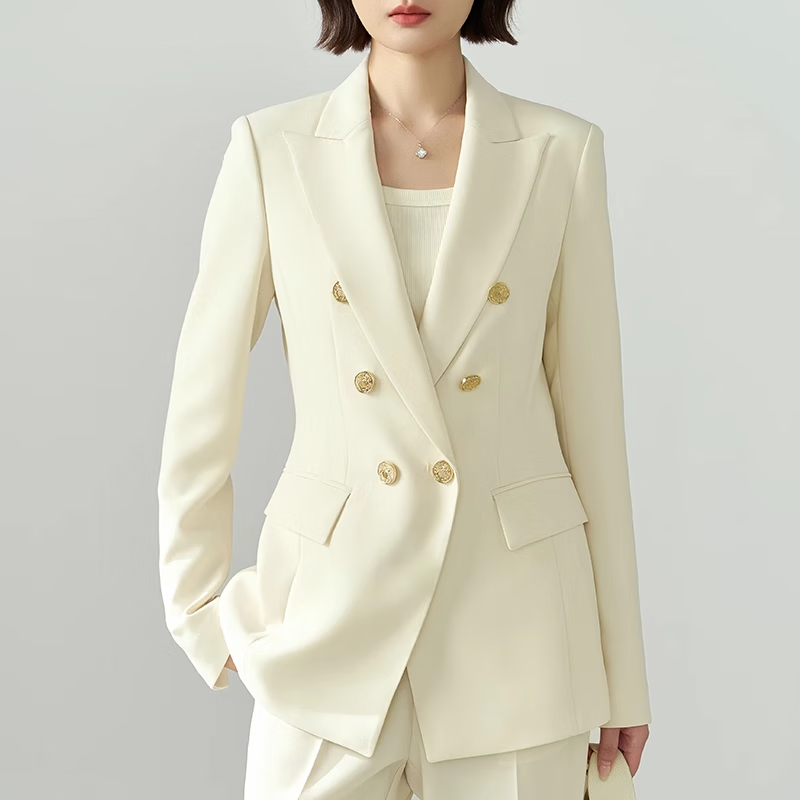 Bodexiaojie Women's High-End Suit Set for Commuting, Interviews, Professional Wear, Wrinkle-Resistant Business Blazer for Petite Figures