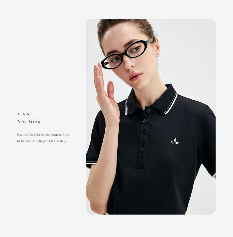 Navigare Women's Basic Collared T-Shirt, Commuter Short-Sleeve Polo Shirt, 2325525529 38