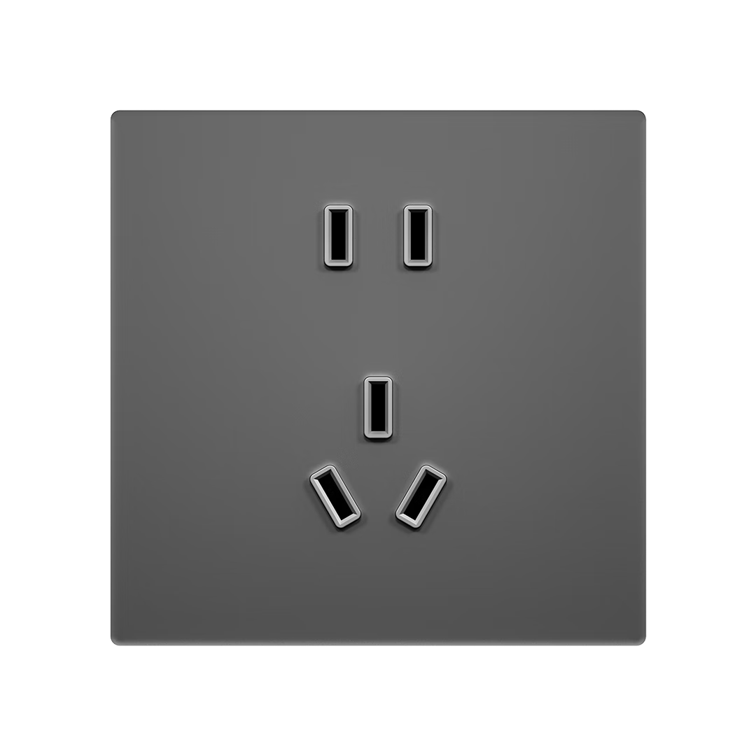 Linptech E3 Pro Matching Switch Socket, 10A Standard Five-Hole Socket, 86-Type Two Or Three-Prong Concealed Wall Socket, Gray