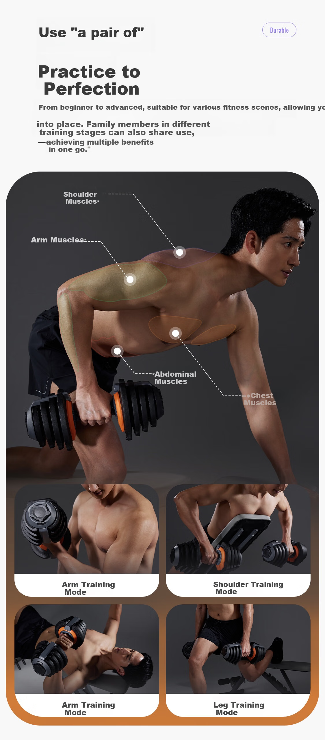 Keep Adjustable Dumbbell with 11 Weight Levels, Professional Fitness Equipment for Muscle Building And Shaping, 12.5kg*1 6