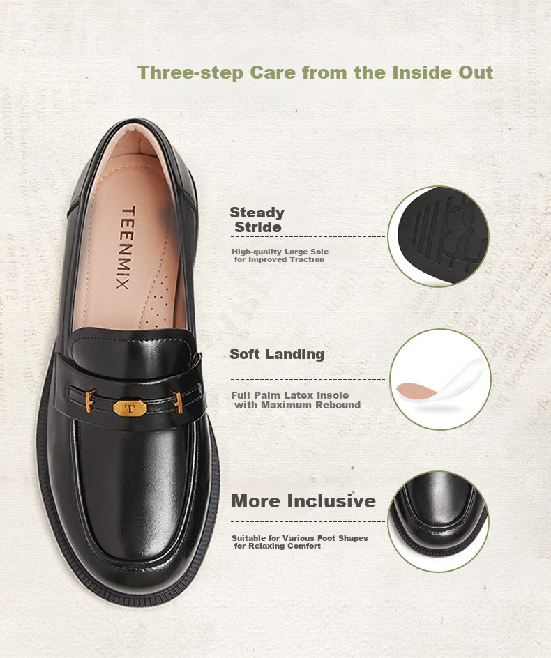 TEENMIX Women's Flats, Same Style As in Department Stores, Versatile JK Shoes, Fashionable Commuter Loafers, New Arrival 9