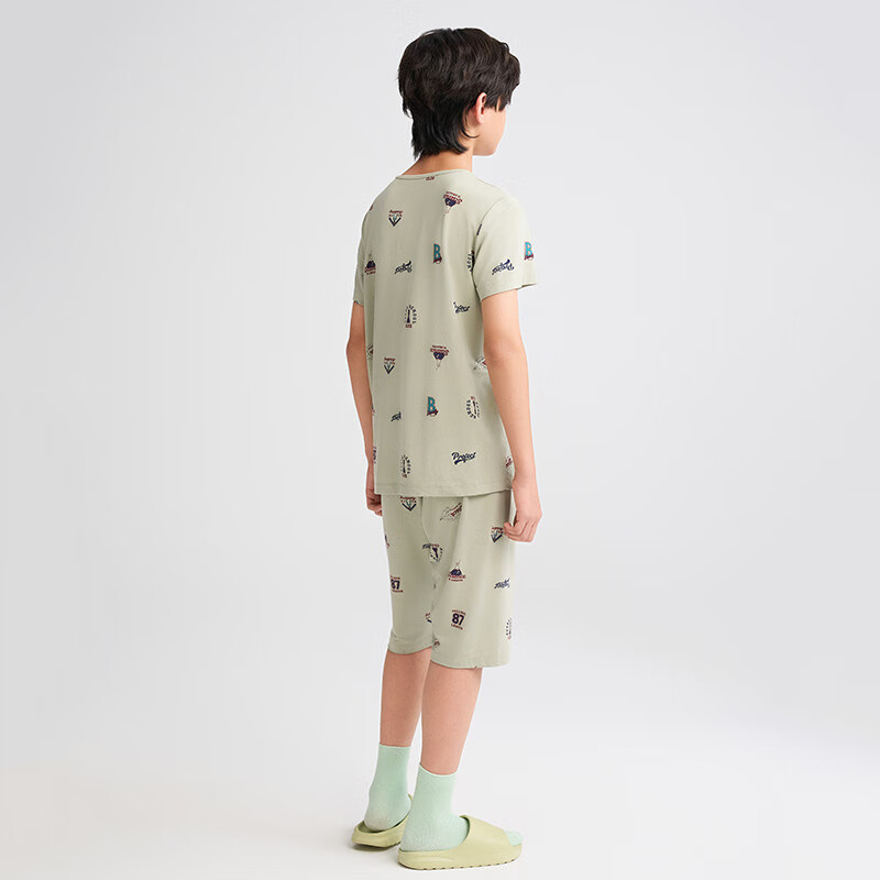 Aimer Kids Milk Skin Jacket for Boys And Girls, Home Wear Modal Antibacterial Class A Pajamas, Top - Campus Diary, Size 120