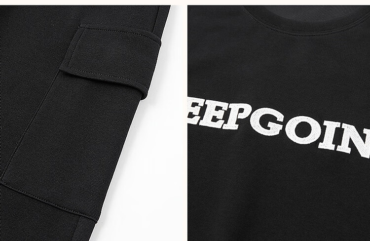 Demana 250G Pique Air Layer Spring Lightweight Warm Letter Embroidered Sweatshirt Set Split Short Two-Piece Women 4