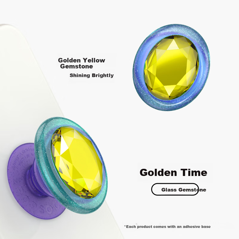 PopSockets [Finger Treasure] PopSockets Bubble Phone Stand, Airbag Retractable Anti-Drop Adhesive Stand Ring Clip, Golden Time