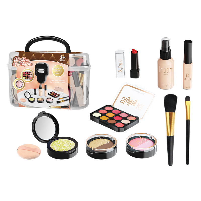 BIG TAYLOR Realistic Children's Cosmetics Set, Birthday Gift for Girls Aged 3-6, Makeup Toy Kit, Pretend Play