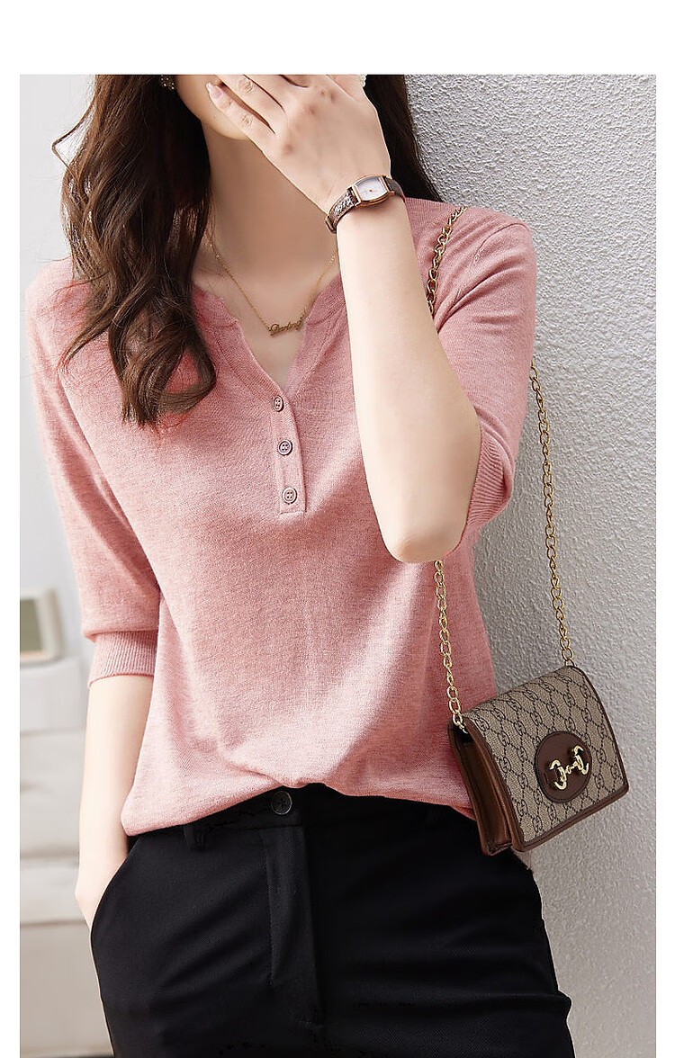 Dme [Baohe Milk Cheese] Spring And Summer Semi-Sheer Cardigan, Five-Quarter Sleeve, Petite Knit Sweater for Wome 10