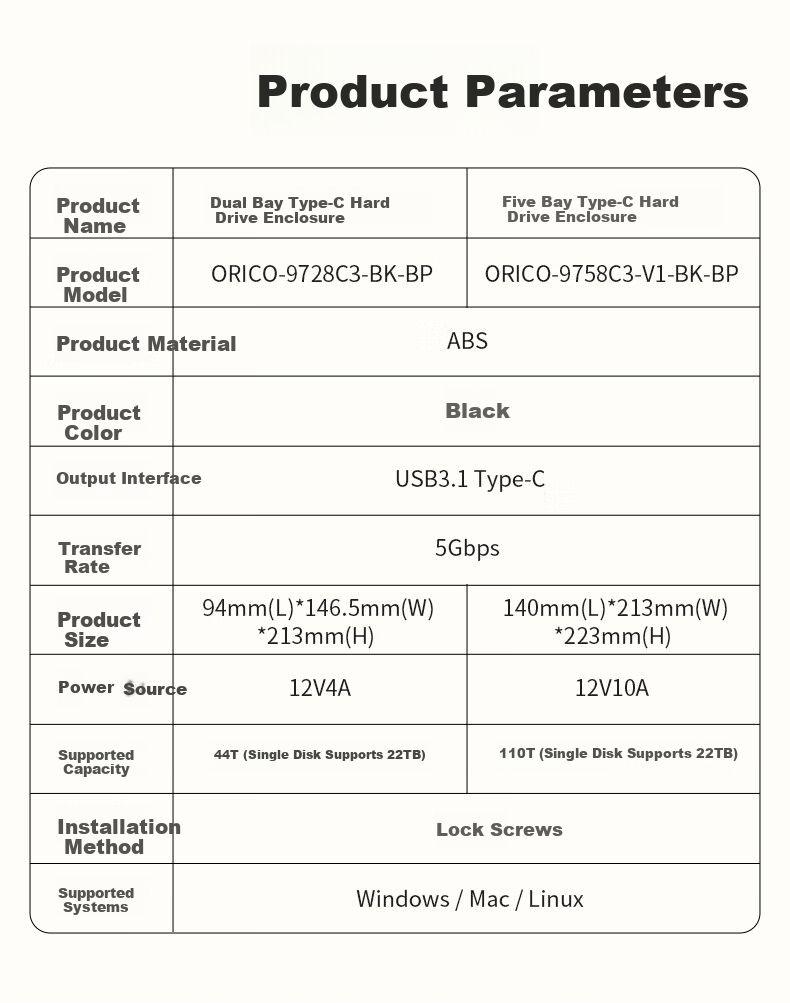 ORICO Hard Drive Enclosure External Multi-Bay Hard Drive Storage And Reading Official Data Recovery Compatible with 2.5/3.5-Inch SATA Mechanical And Solid State Hard Drives Hard Drive Cage 9728 10