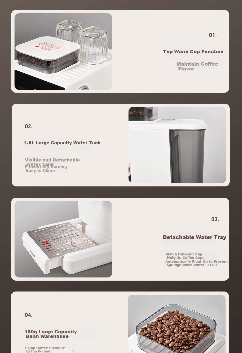 AEOMJK Aimo Ke Cold And Hot Dual Extraction Grinding All-In Semi-Automatic Coffee Machine, Xiaomofang Second Generation CM5540, Pengpai Steam Milk Frother Coffee Machine 16