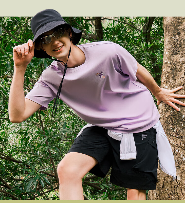 FILA FUSION Official Trendy Brand Zhang Hao Couple Knit Short Sleeve Breathable Cool Casual T-Shirt 9
