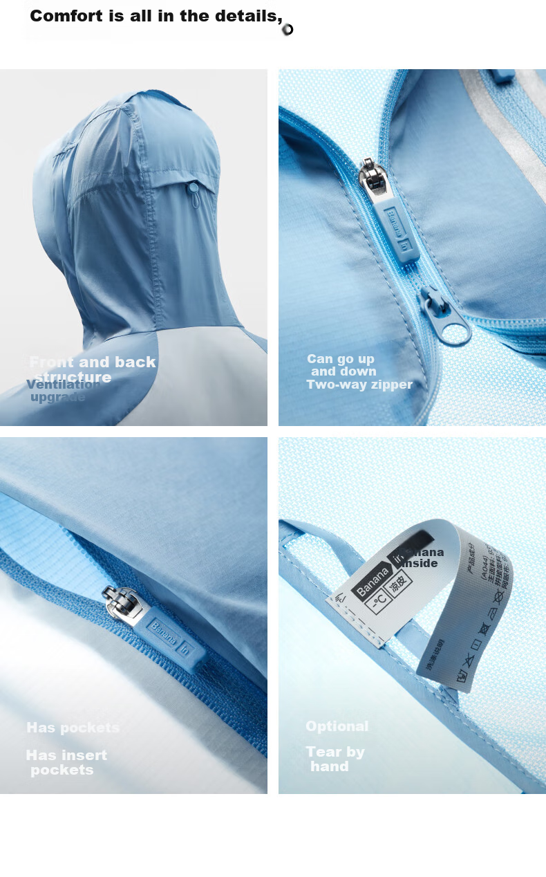 Bananain [Wang Yibo's Choice] Liangpi 502 UV Pro Unisex Quick-Dry Hard-Core Sun Protection Jacket Breathable Outerwear New 26