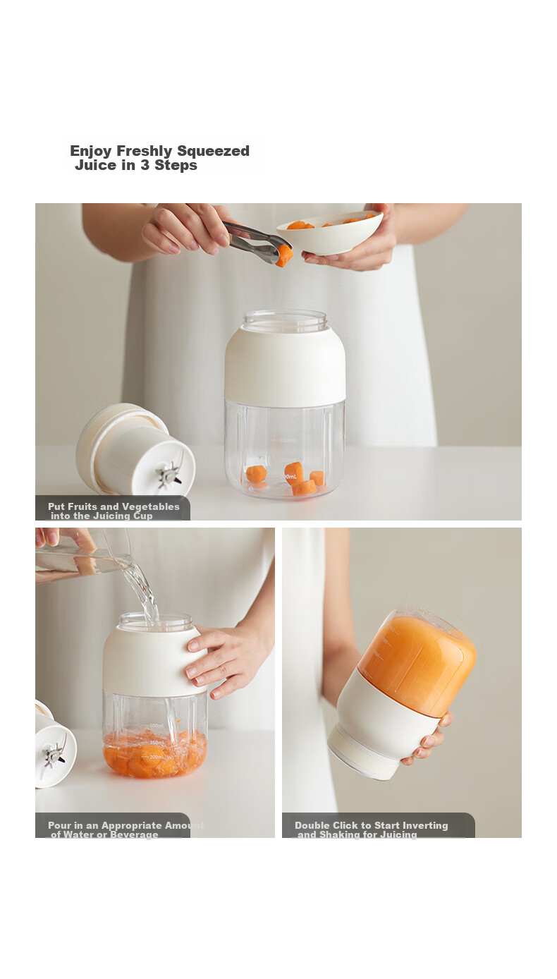 Olayks Portable Juice Extractor Cup, Small Juicing Bucket, All-In Water Bottle And Blender, Multi-Functional Home Use Fruit And Vegetable Fresh Juice Maker, Large Capacity with Ice Crushing Function, Personal Travel Cup 21