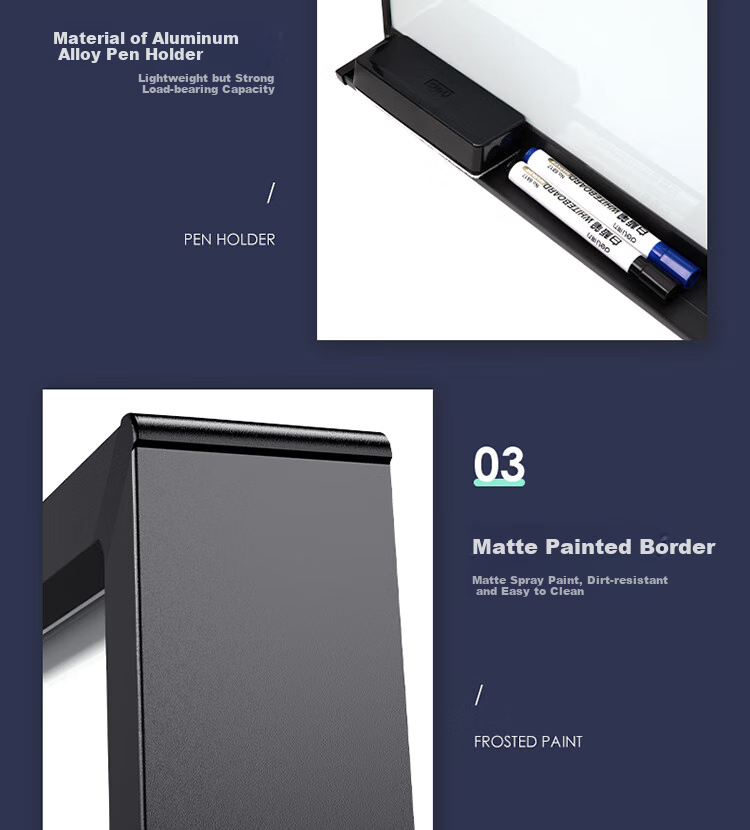 Deli 120*90cm Aluminum Frame Magnetic Hanging Tempered Glass Whiteboard, Office Meeting Writing Board Blackboard, Includes Whiteboard Eraser, Whiteboard Markers, Magnetic Pins 50051 16