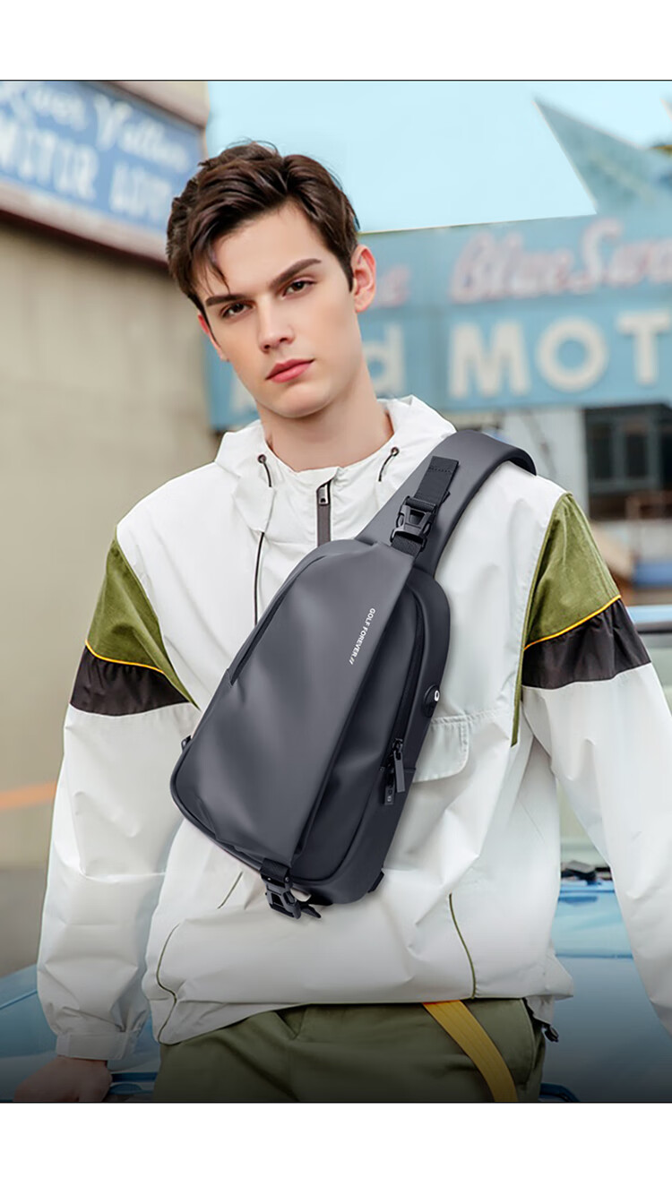 GOLF Chest Bag for Men, Large Capacity Crossbody Bag, Shoulder Bag for IPad And Phone, Water-Resistant Casual Sports Cycling Backpack 1
