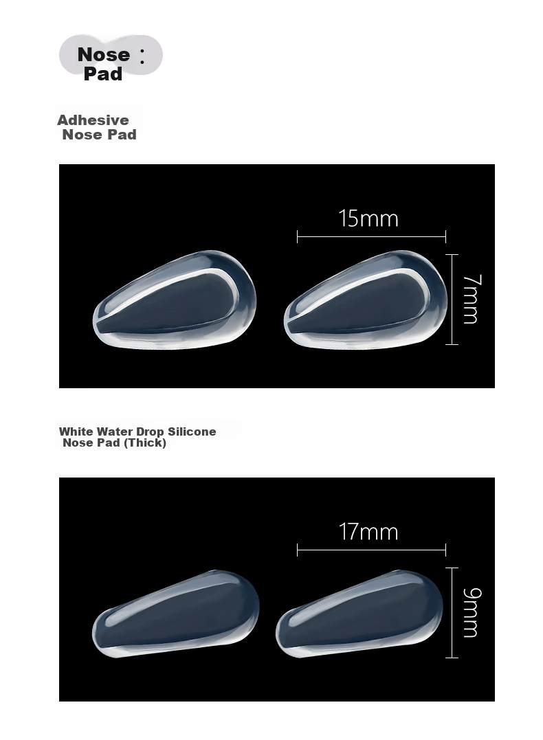 SooGree Eyeglass Nose Pads, Air Cushion Bag, Rubber-Coated Metal Core, Comfortable Non-Slip Accessories, Repair Tool Kit GP005 24