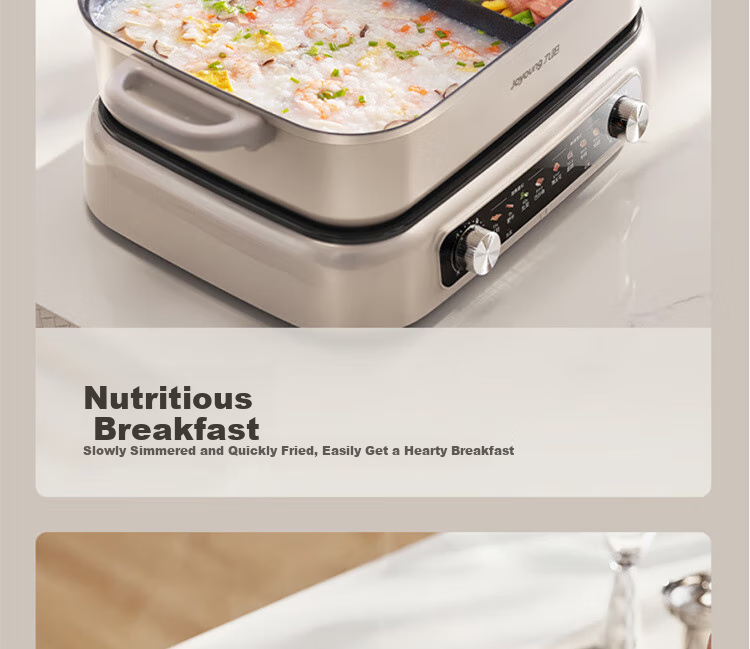 Joyoung Household 8L Large Capacity Electric Cooking Pot, Multifunctional Dual-Sided Electric Hot Pot, Electric Heating Pot HG80-G811 18