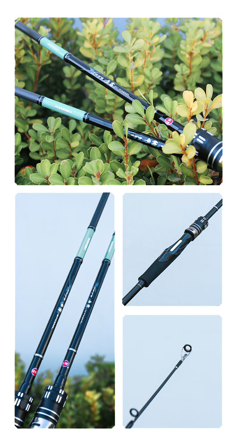 GW GW Evening Mist Fishing Rod 2.1m Gun Handle Lure Rod Universal ML Action Beginner Long Cast for Walleye Bass Perch Casting Rod 2