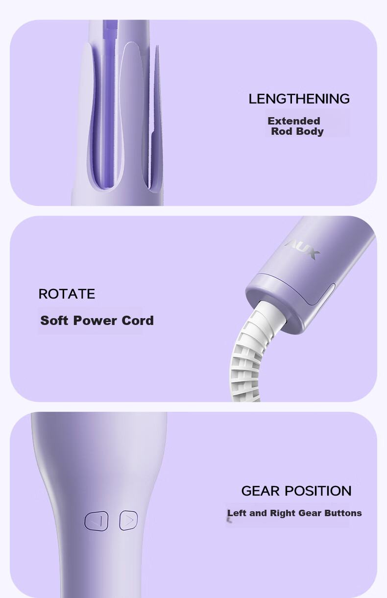 AUX Fully Automatic 36mm Ionic Hair Curler Electric Curling Iron Portable Large Waves for Women Gift 23