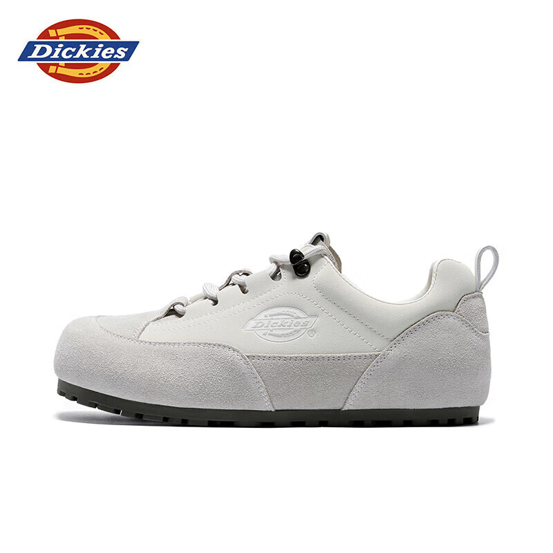 Dickies Women's Low-Top Casual Sneakers, Trendy Versatile Flat Shoes, Beige Gray, Size 35