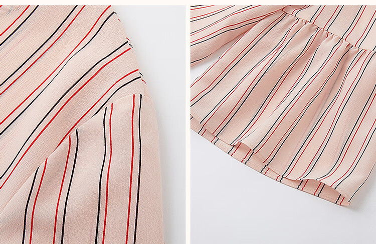 Demana [Artistic Melody] Summer V-Neck Composite Silk Huayao Shirt with Pleated Bell Sleeves Flowing Blouse Women's Top 30