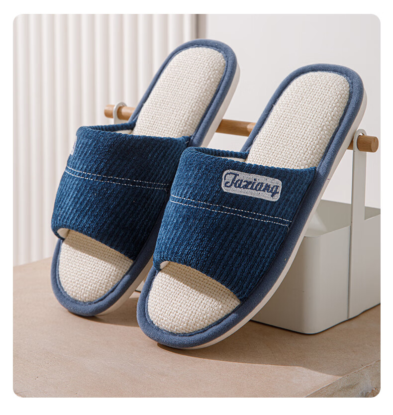 She Enjoy Linen Cotton Slippers Unisex Lightweight Indoor Simple Home Four Seasons Slippers TR112 White 38/39 13