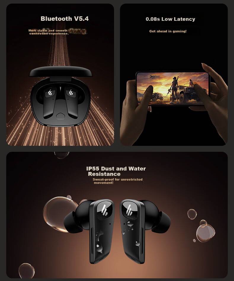 EDIFIER [Digital Multi-Year Recommendation] NeoBuds Planar True Wireless Active Noise Cancelling Bluetooth Earphones, Compatible with Apple, Huawei, Xiaomi, OPPO Phones 12