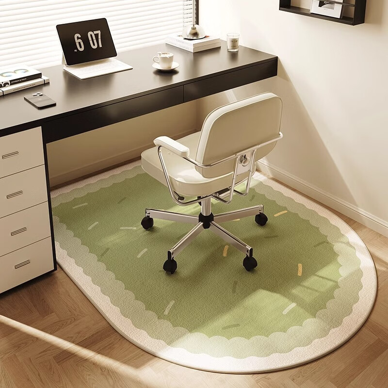 Yinshang Bedroom Computer Chair Mat Children's Study Area Chair Carpet Anti-Slip Foot Pad for Desk Swivel Chair Arch-Shaped