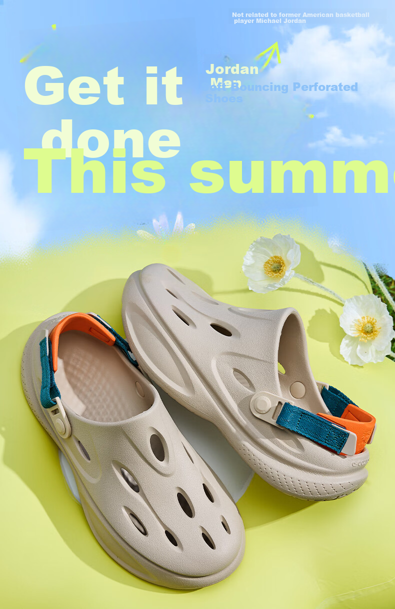 QIAODAN Breathable Cloud Hole Shoes, Men's Casual Beach Shoes, Outdoor Sandals 1