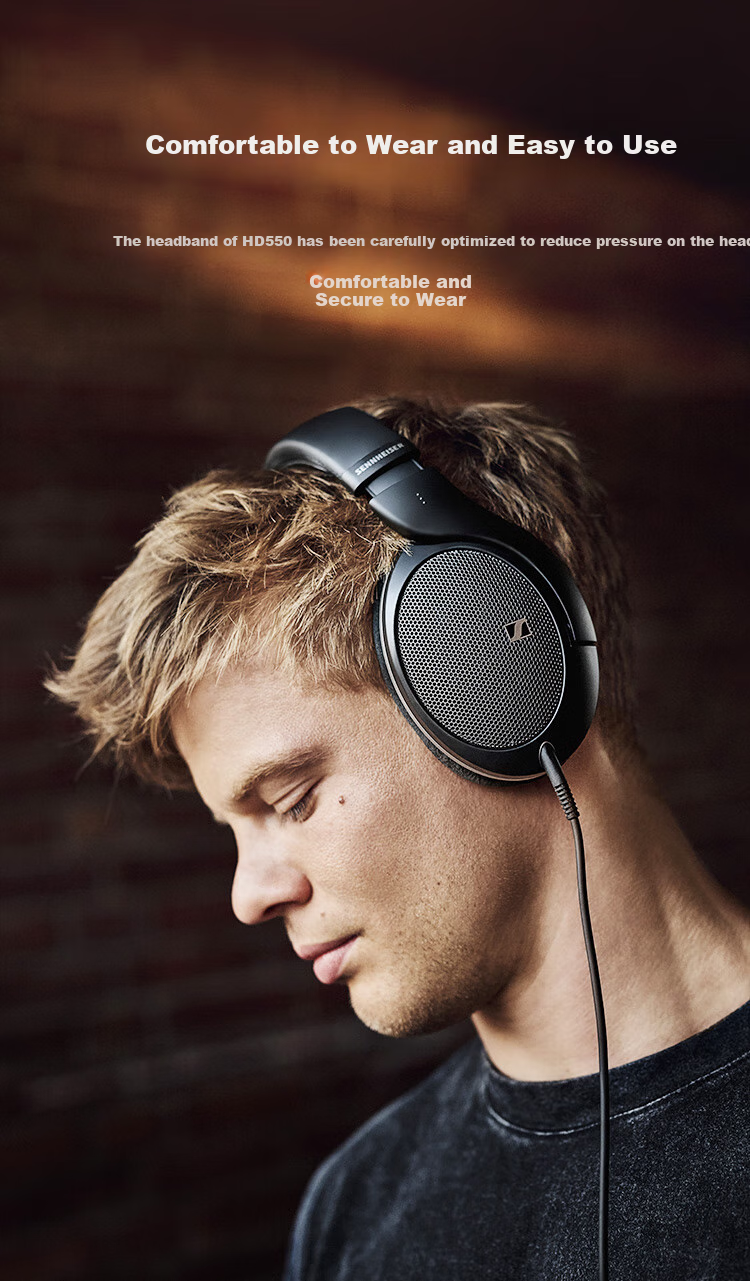 Sennheiser HD550 Wired Headphones, Open-Back HiFi Headphones, Over-Ear High-Fidelity Music And Gaming Headphones, Gift 9