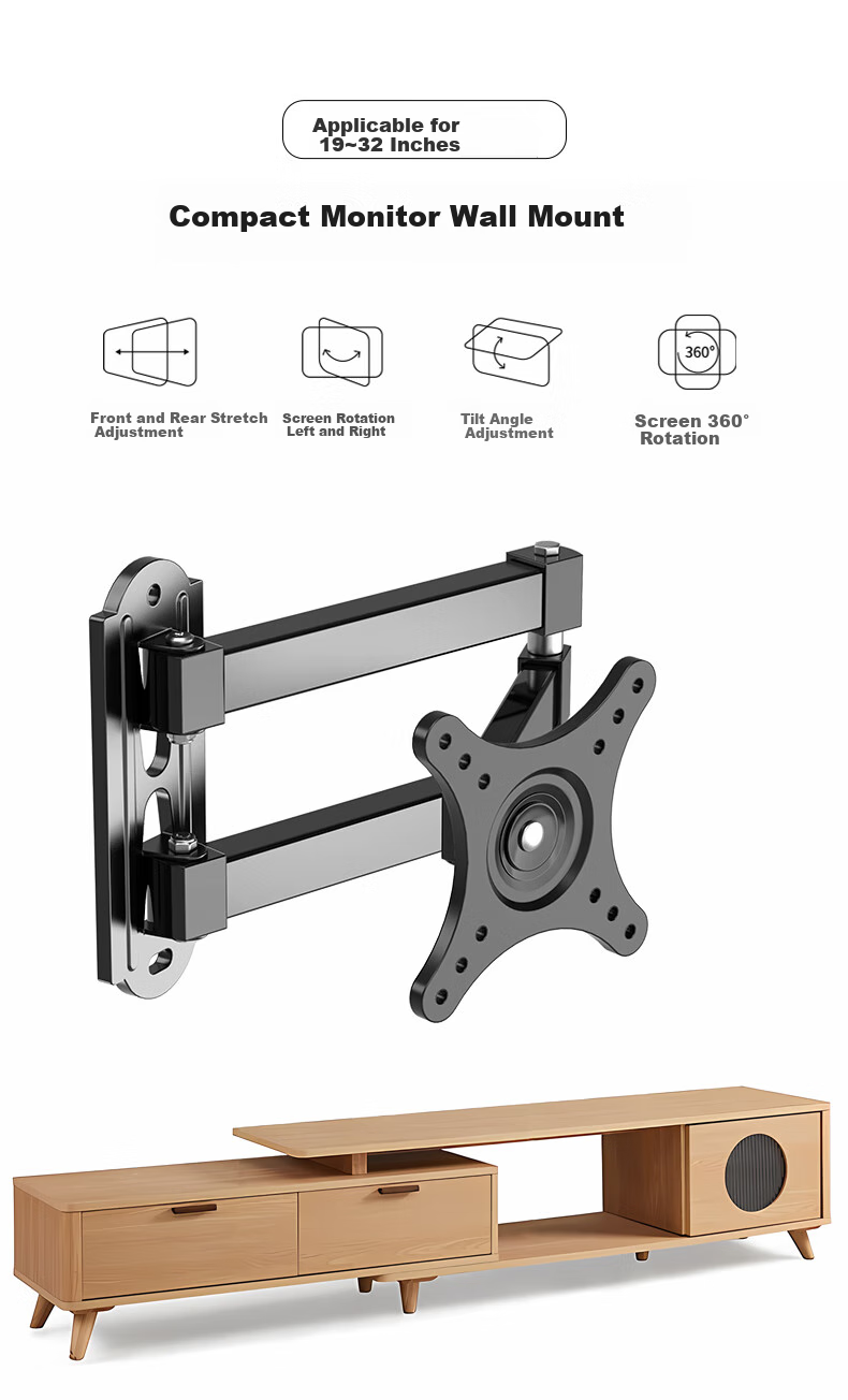LUCKPRO Monitor Stand, Computer Monitor Arm, Adjustable Height Computer Stand, Monitor Mechanical Arm Riser, Desktop Rotating DX01-01 1