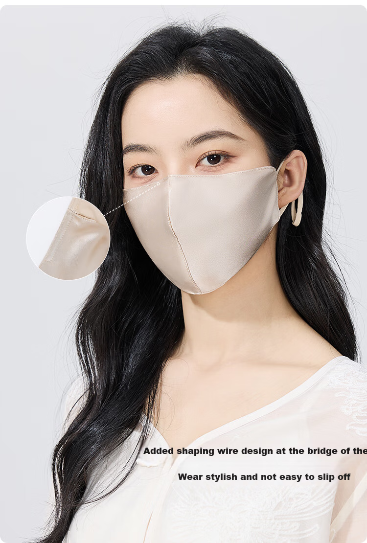 JIUMU Silk Sun Protection Face Mask for Women, Summer Driving UV-Resistant Breathable Full-Face Mulberry Silk Breathable Sun Protection Face Mask 6