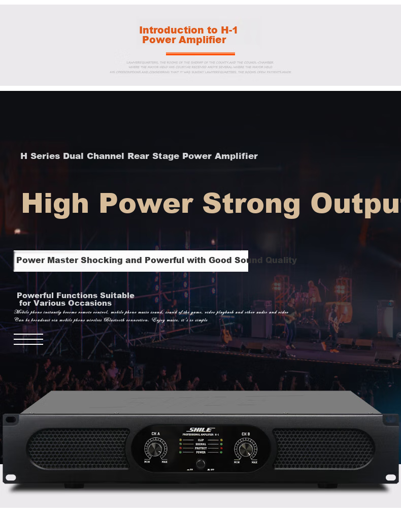 SHILE Pure Amplifier for Conference Rooms And Lecture Halls, Stage Events, KTV Karaoke Amplifier, Two-Channel 150W High-Power Amplifier H-1 1
