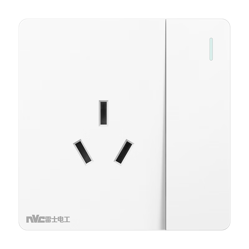 NVCleishidiangong Switch Socket, 16A Three-Hole Socket with Switch, 86-Type Socket Panel, N25 Cream White