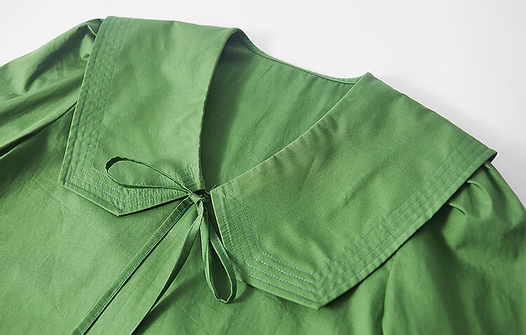 Dme [Will Breathe Cotton] Spring And Autumn Japanese Artistic Turndown Collar Tie-Up Shirt with Puff Sleeves, Concealing Body, Women's Blouse Top 13