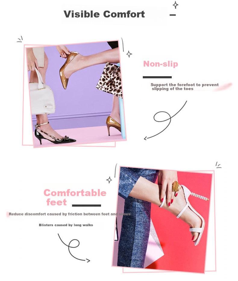 Eleft Clear Gel Insoles for Women's High Heels, Non-Slip Half Size Insoles, Soft Elastic Breathable Shock-Absorbing Transparent Gel Insoles 4